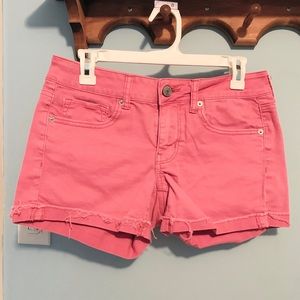 AEO pink jean shorts